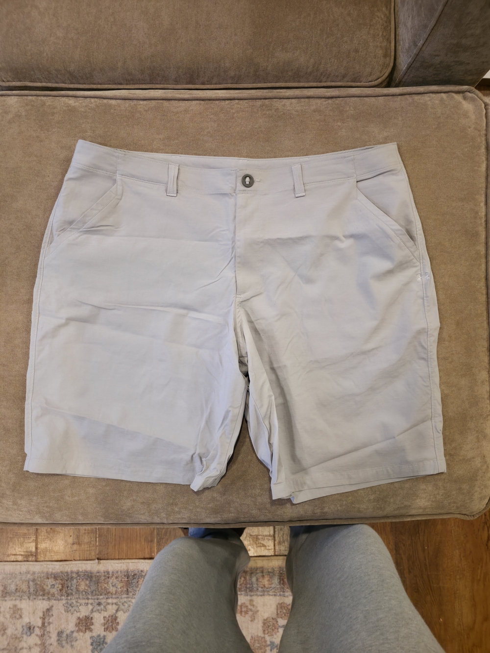Under Armour Light Gray Men's Flat Front Performance Shorts